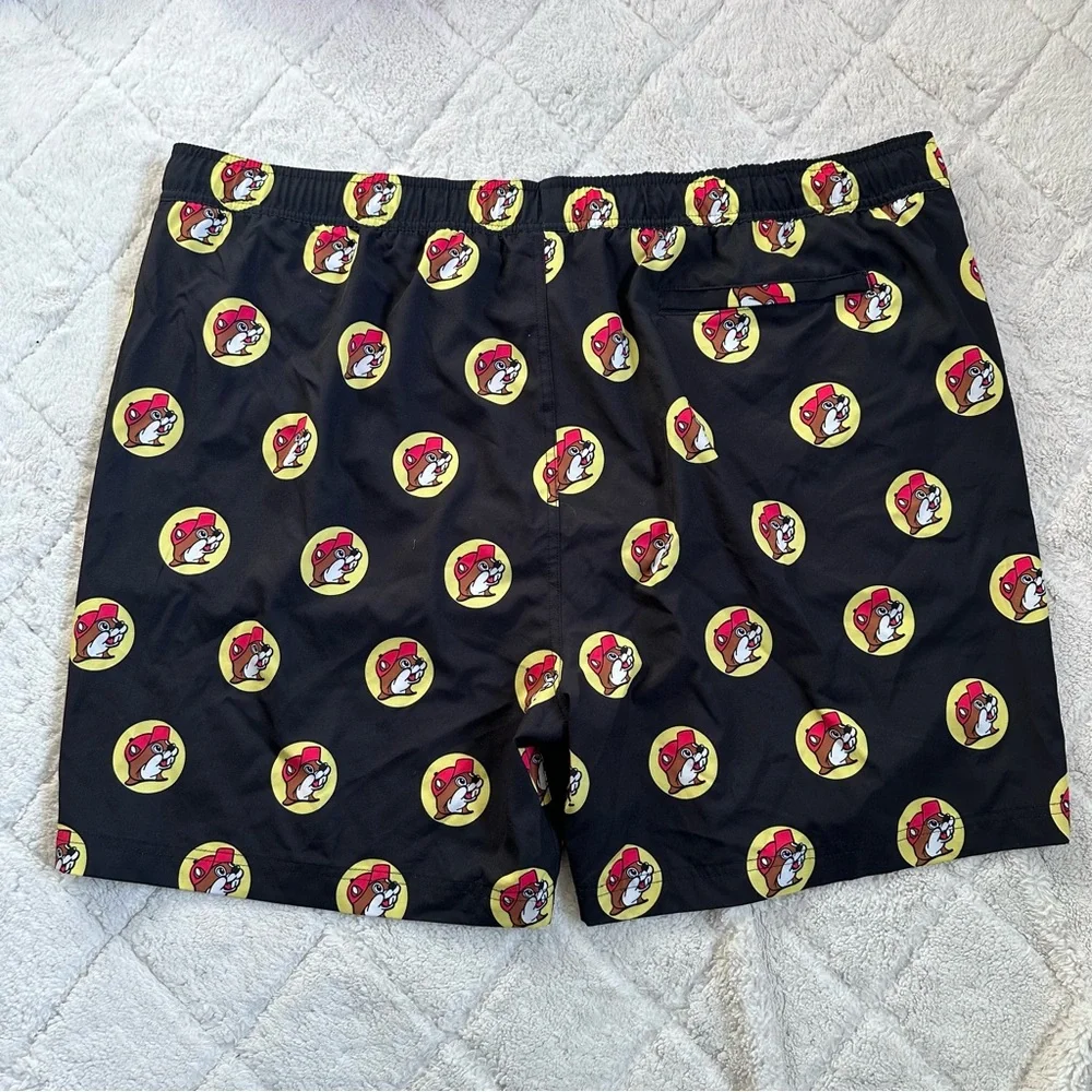 Buc-cee's | Black And Yellow Logo Swim Trunks | Size 2X